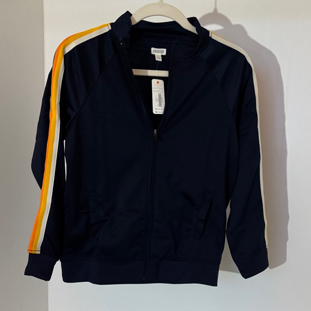 Gymboree Navy Jacket with Striped Sleeves